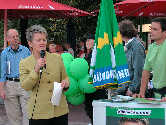 Renate Künast, Wahlkampfauftritt 2006, Berlin, Wittenbergplatz, Abgeordnetenhaus- und BVV-Wahlen, Uli Hauschild, BVV Tempelhof-Schöneberg
