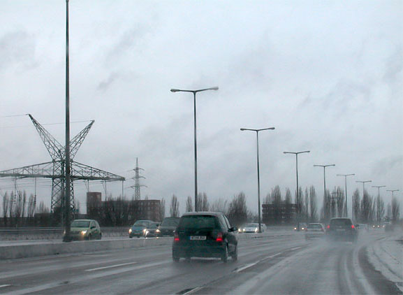 Stadtautobahn, Regenwetter, Berlin