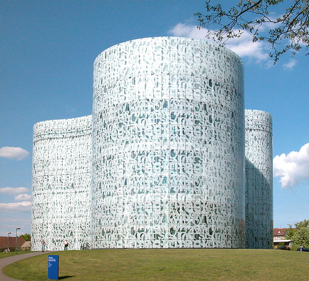 Cottbus: Informations-, Kommunikations- und Medienzentrum (IKMZ), Universitätsbibliothek, Architekten: Architekten: Jacques Herzog, Pierre de de Meuron